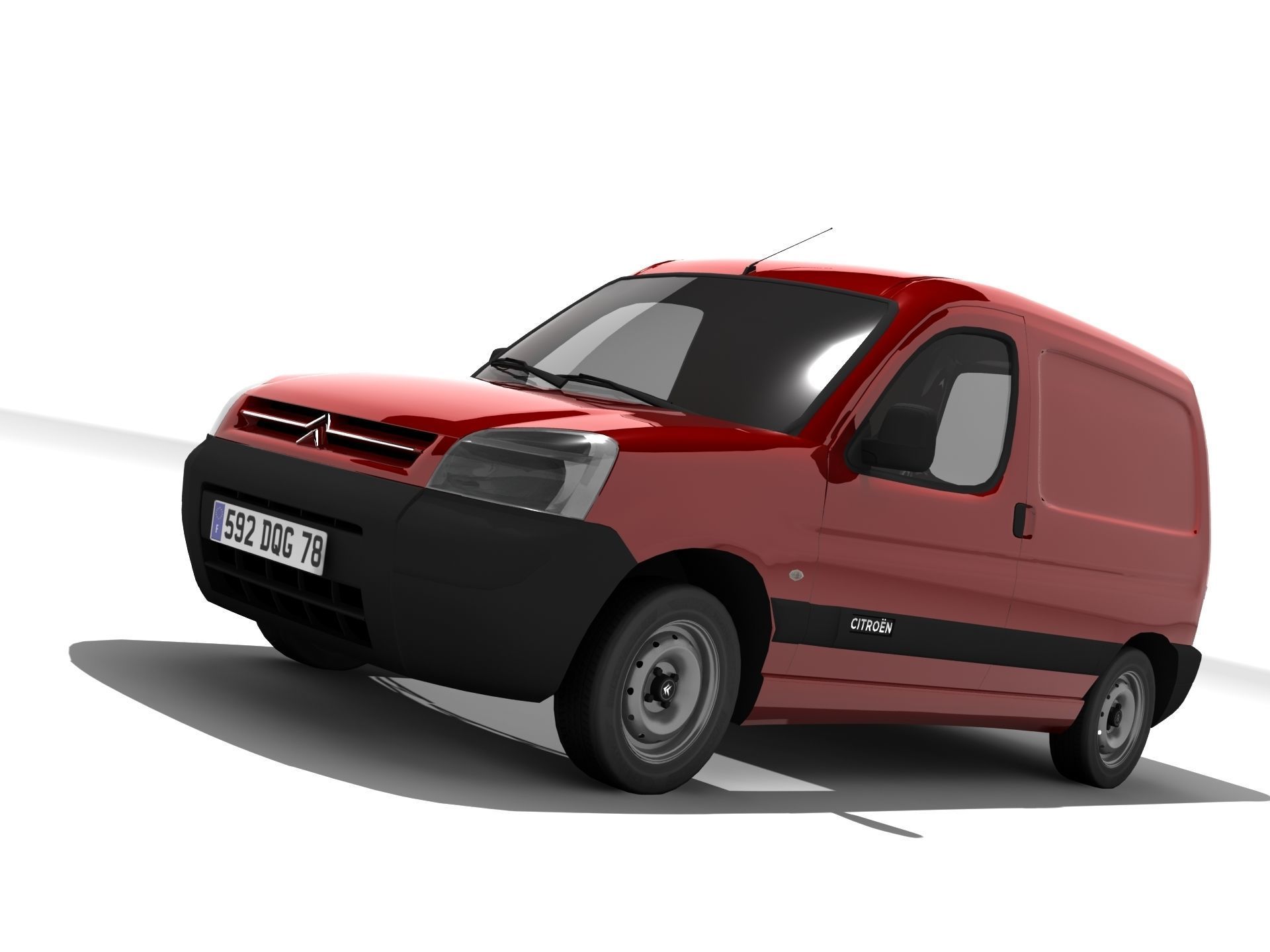 Citroen Berlingo Panel Van Low-poly 3D model_2