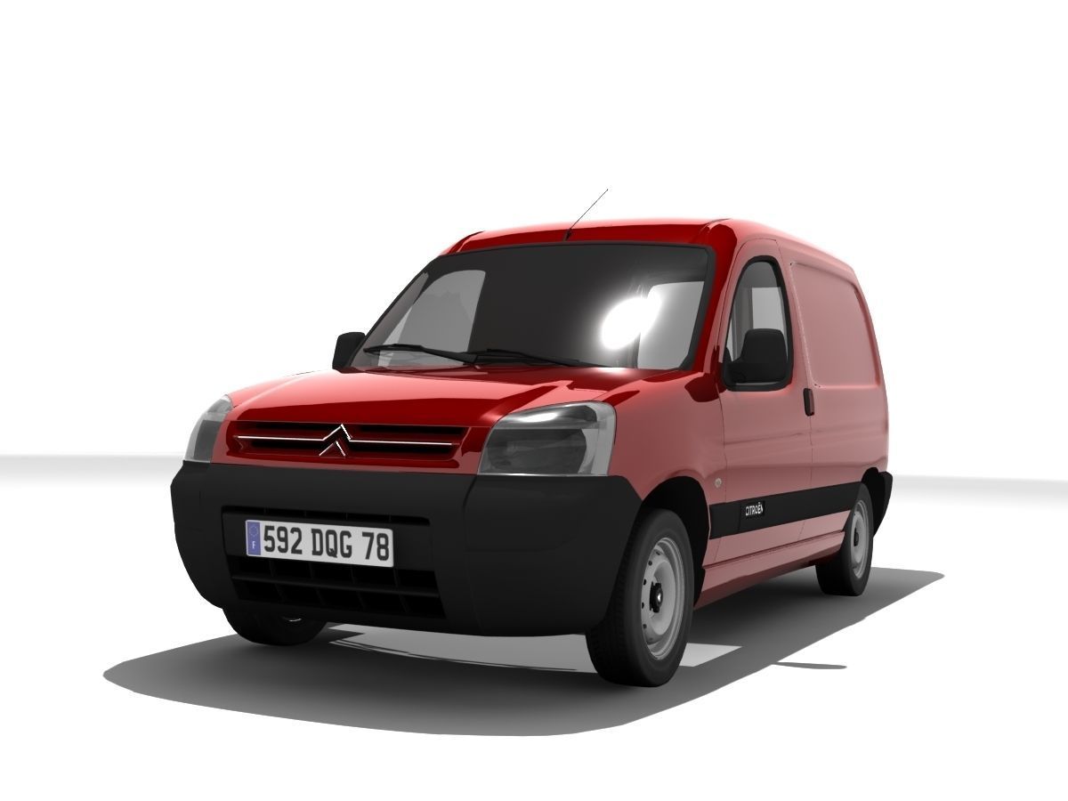 Citroen Berlingo Panel Van Low-poly 3D model_6