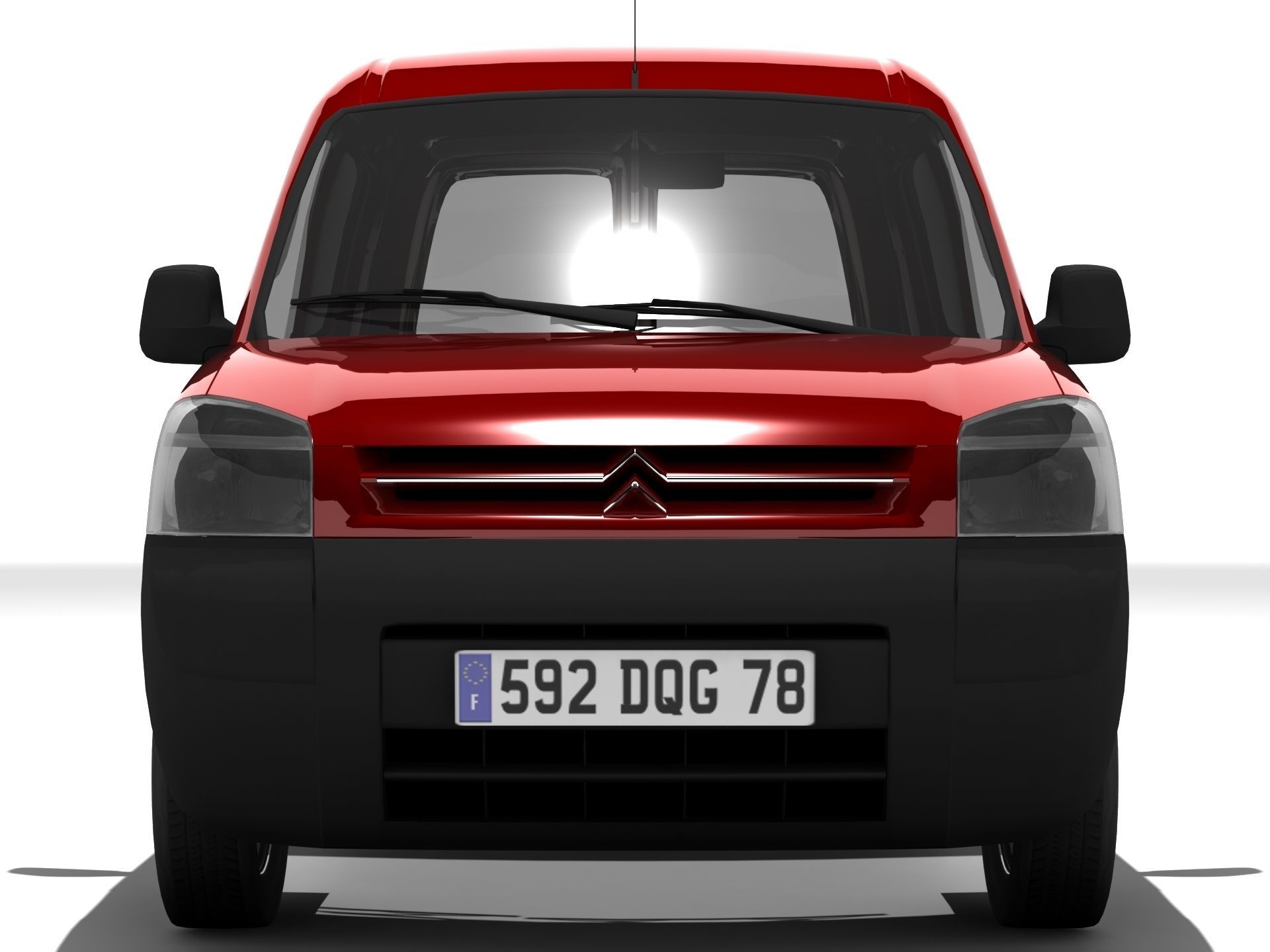 Citroen Berlingo Panel Van Low-poly 3D model_9