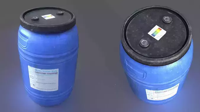 WATER BARREL Low-poly 3D model