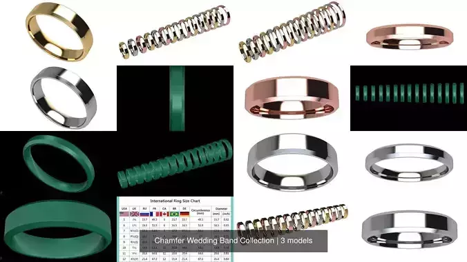 Chamfer Wedding Band Collection