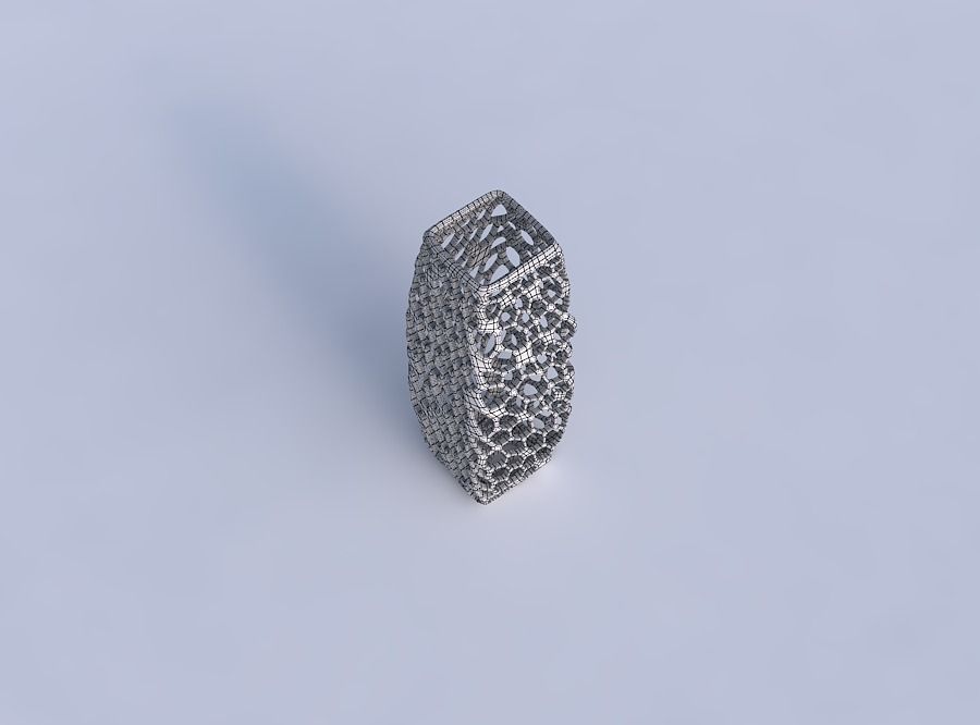 Vase rectangle with twisted dense organic lattice 3D print model_6