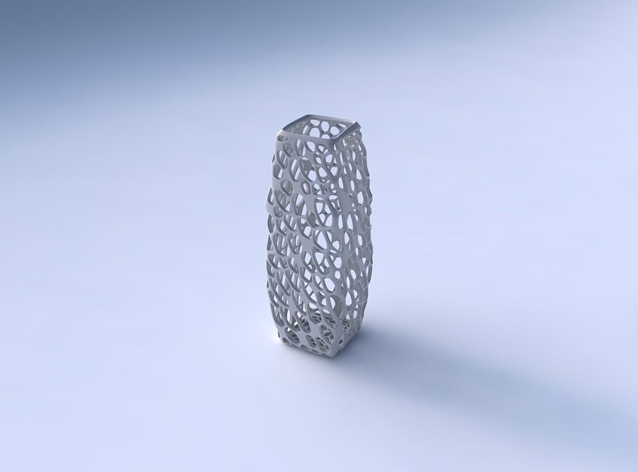 Vase rectangle with twisted dense organic lattice 3D print model_3