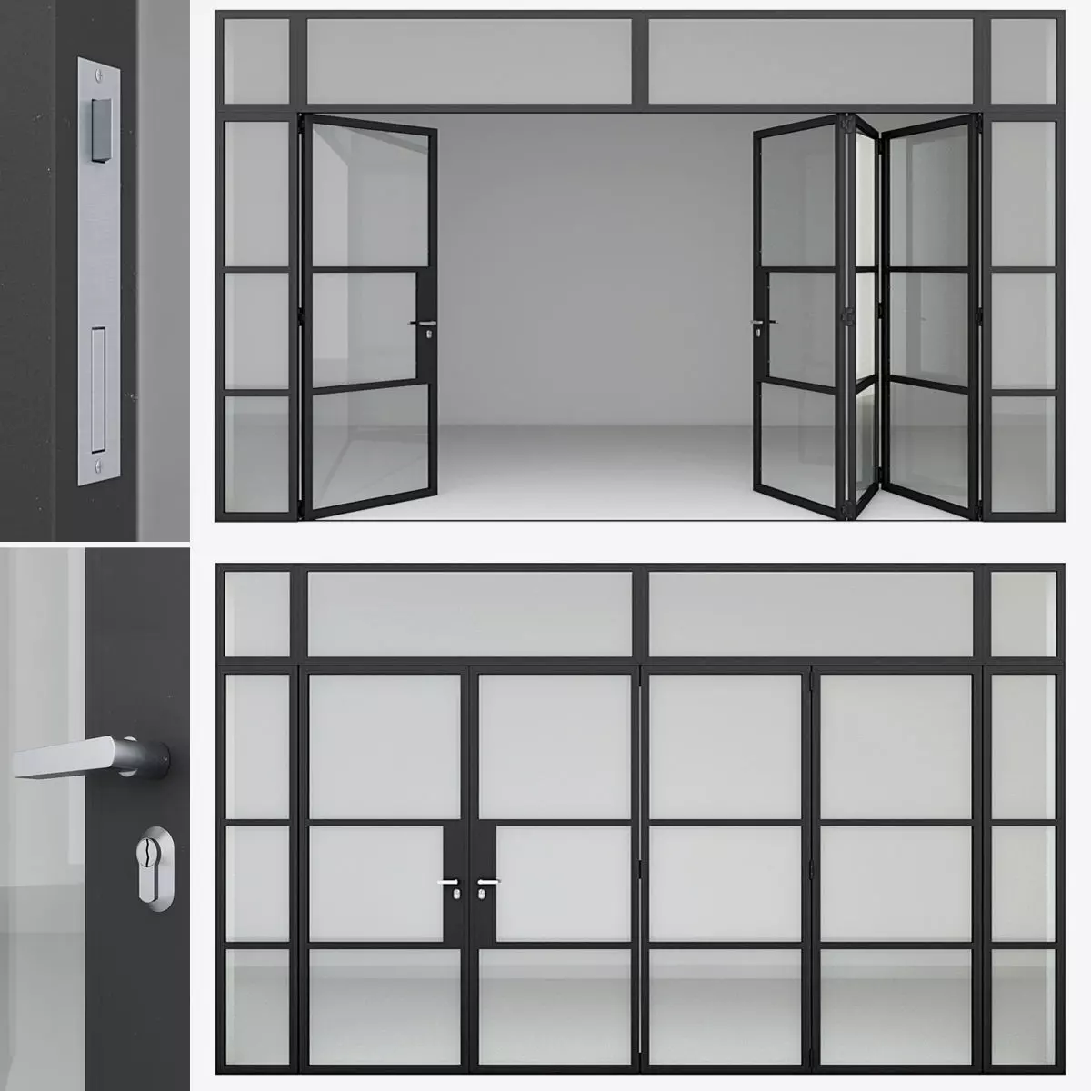 Aluminium door 9 3D model_0