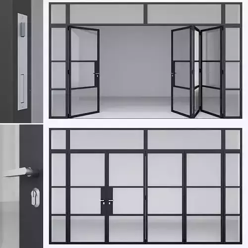 Aluminium door 9 3D model