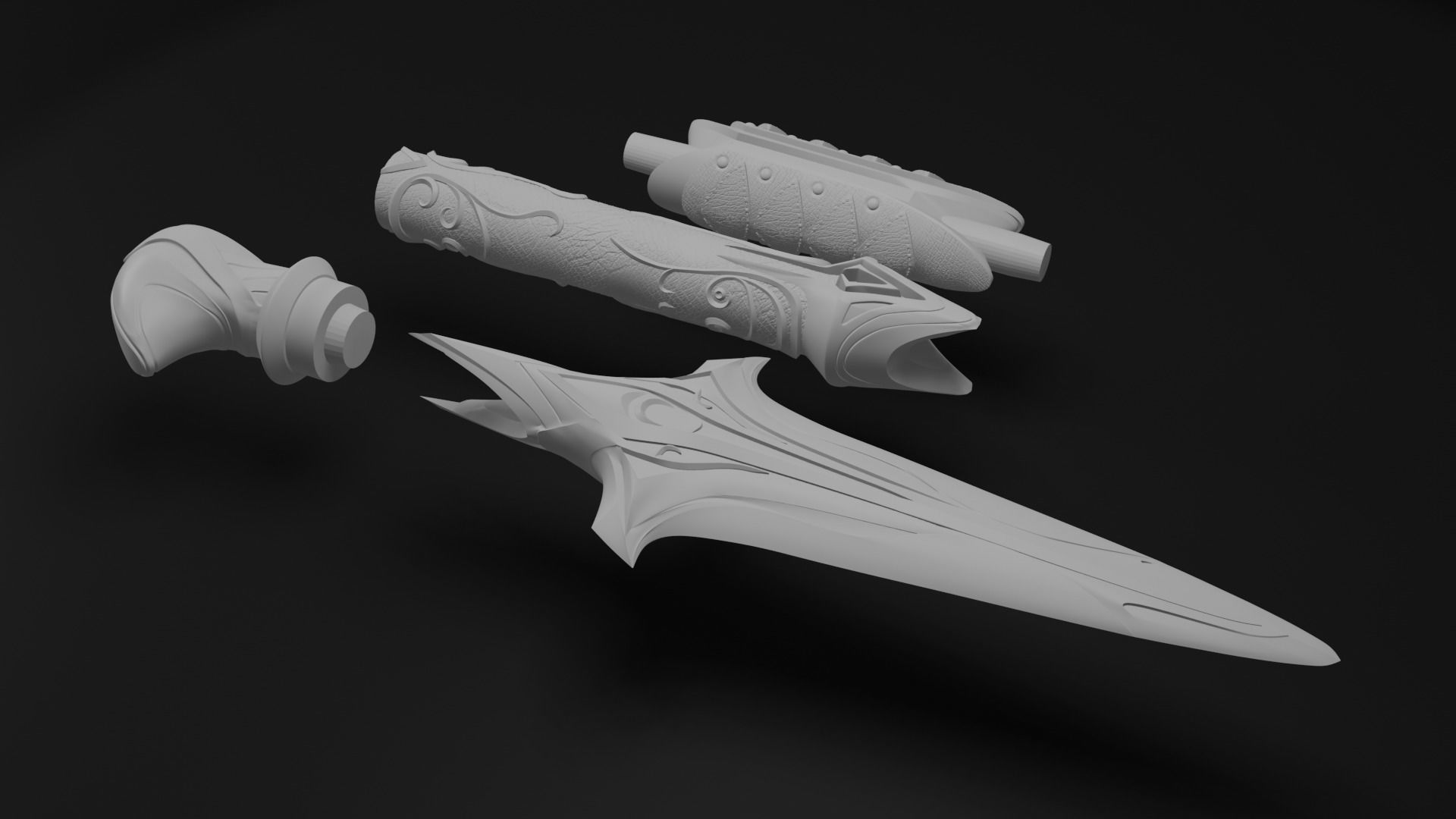 Broken Spear of Leonidas level 6 3D print model_3