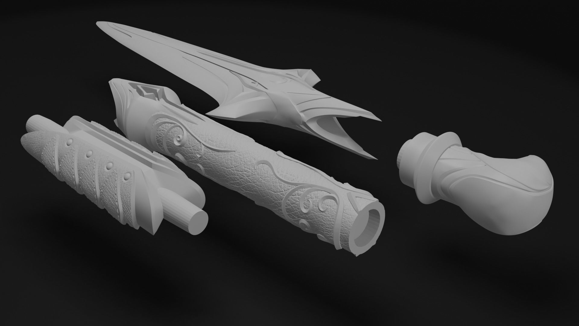 Broken Spear of Leonidas level 6 3D print model_4