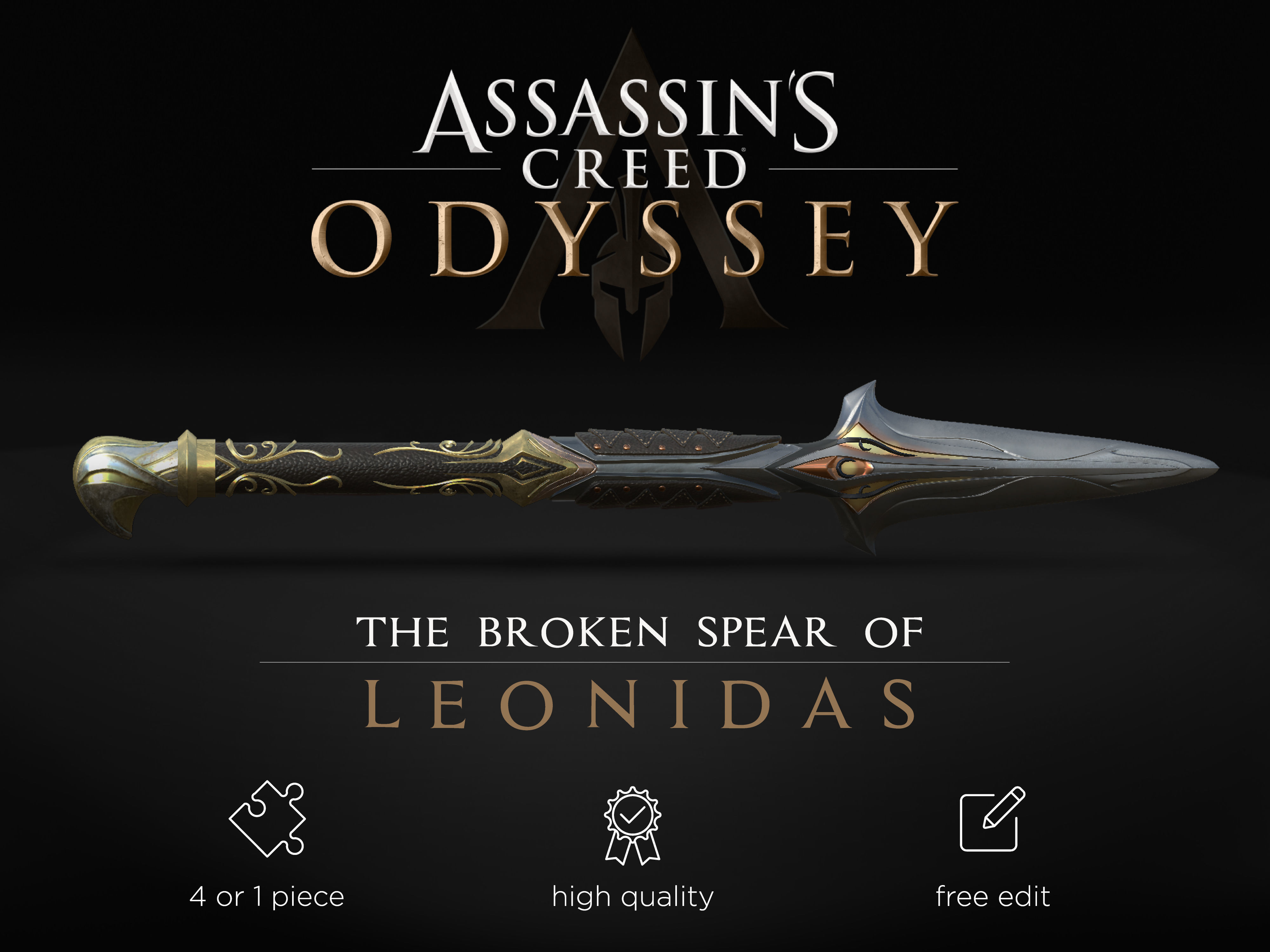 Broken Spear of Leonidas level 6 3D print model_19