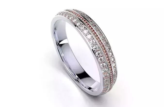 Wedding Set Band Ring For Women 3D Model STL File-CC107F 3D print model