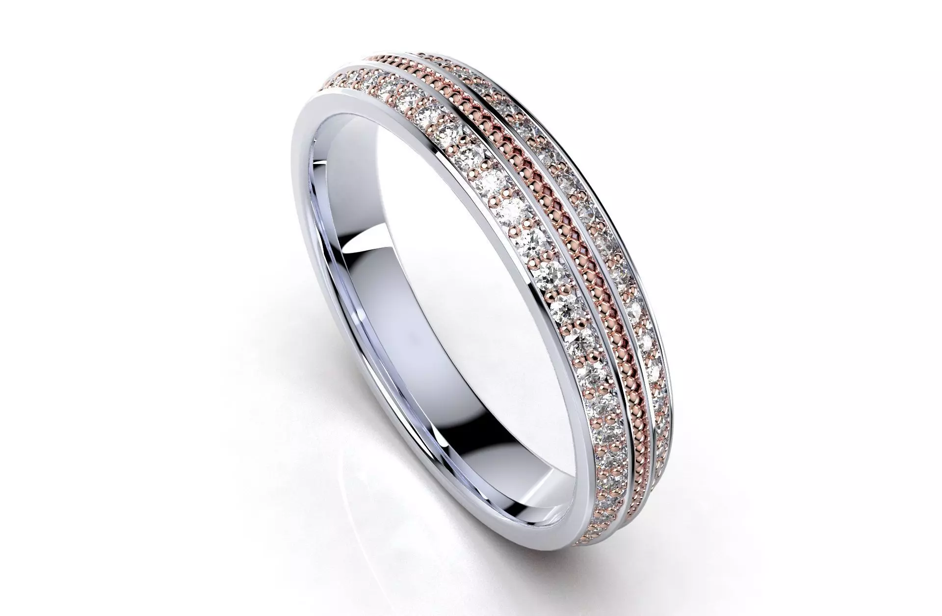 Wedding Set Band Ring For Women 3D Model STL File-CC107F 3D print model