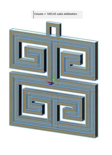 Greek key patterns pendant and charms 3D print model_8