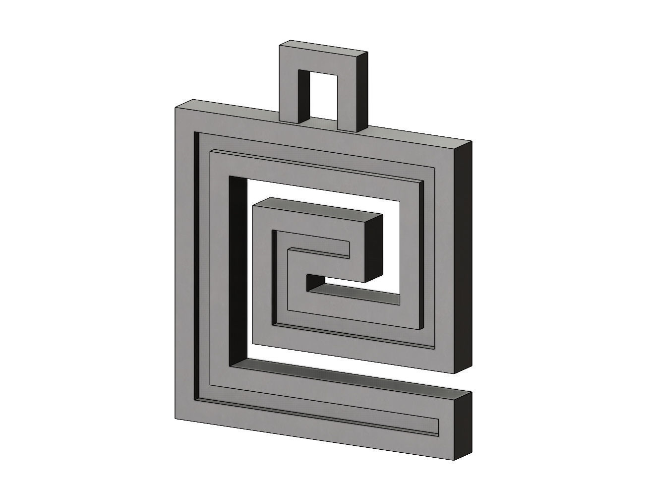 Greek key patterns pendant and charms 3D print model_2