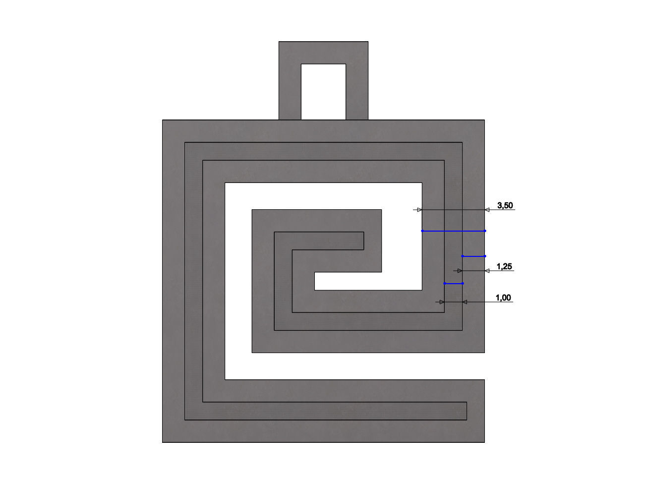 Greek key patterns pendant and charms 3D print model_7