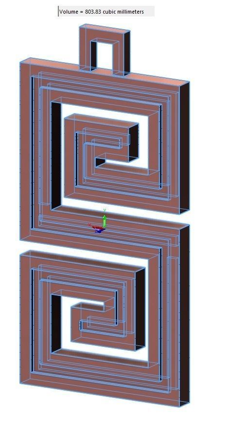 Greek key patterns pendant and charms 3D print model_9