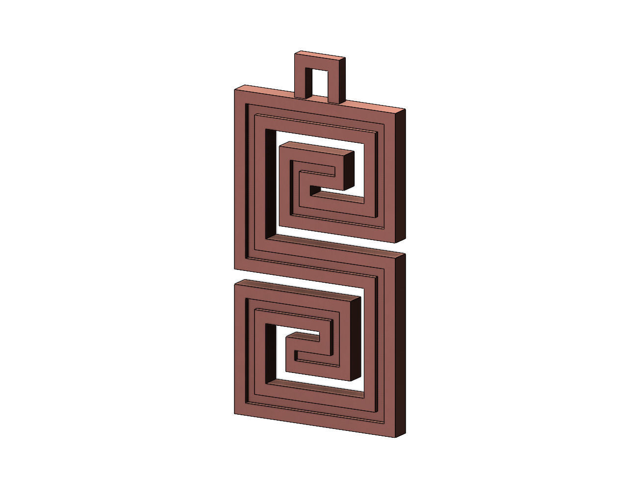 Greek key patterns pendant and charms 3D print model_3