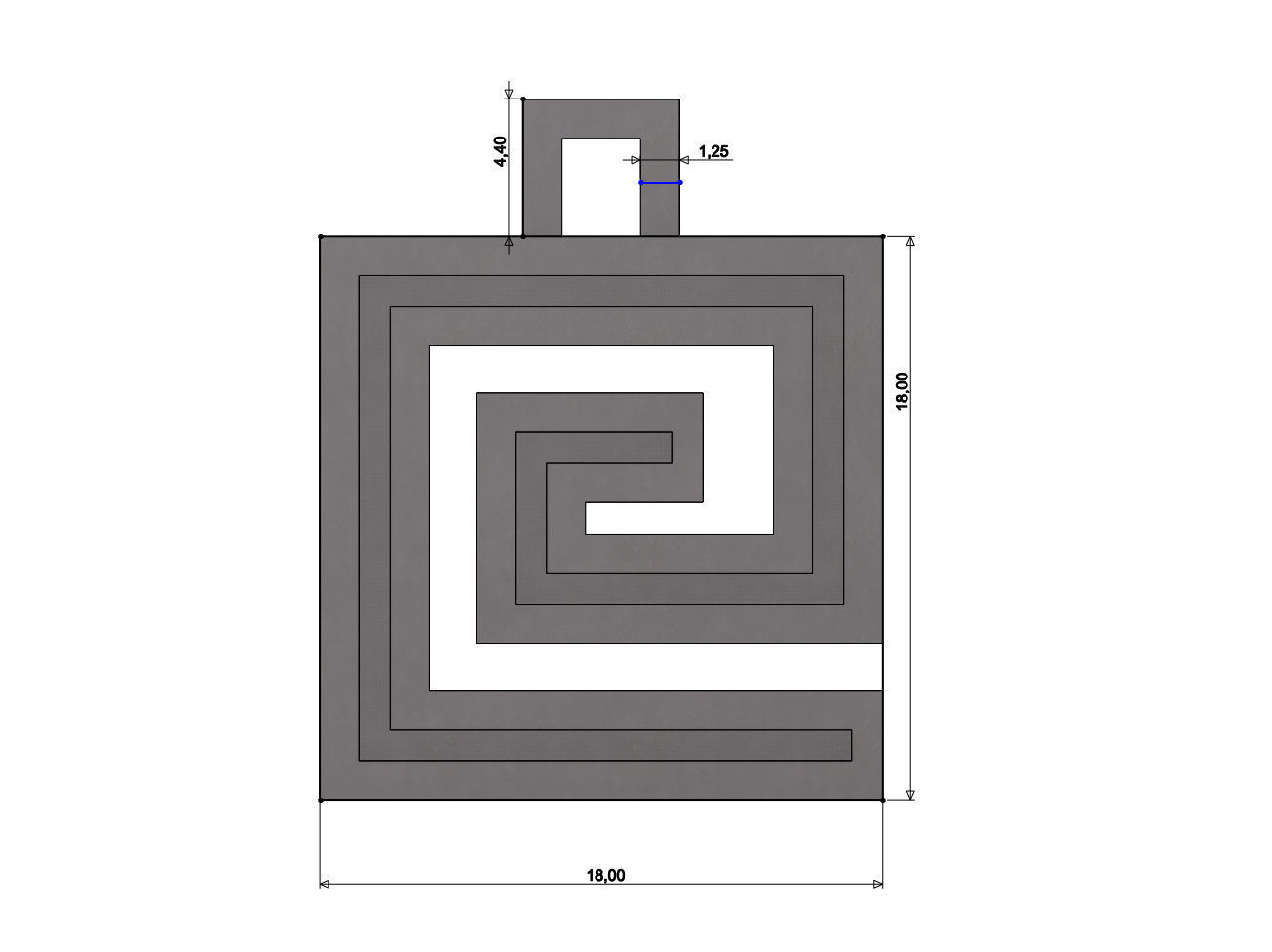 Greek key patterns pendant and charms 3D print model_5