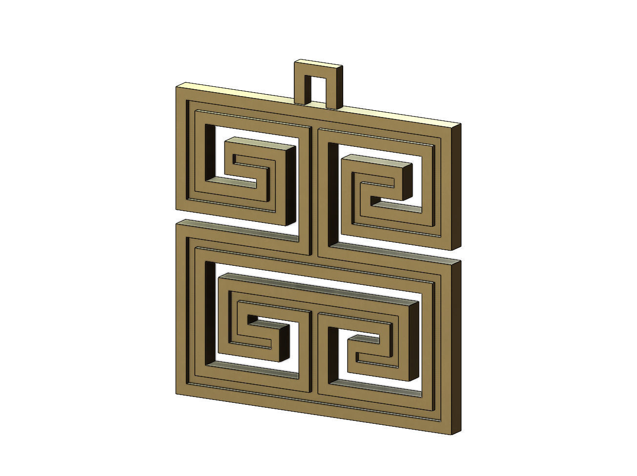 Greek key patterns pendant and charms 3D print model_4