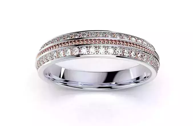 Wedding Set Band Ring For Women 3D Model Media-CC107F 3D model