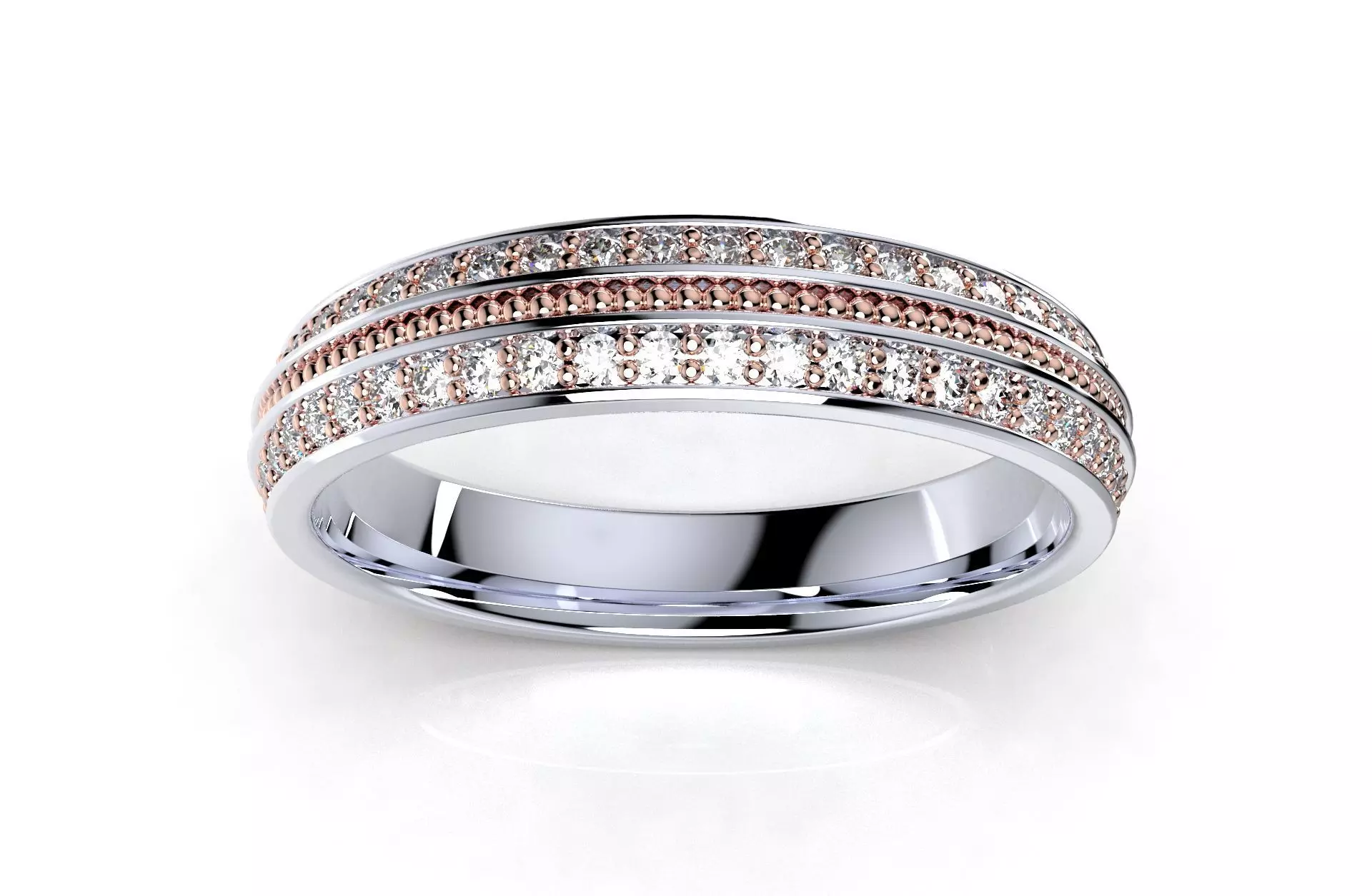 Wedding Set Band Ring For Women 3D Model Media-CC107F 3D model