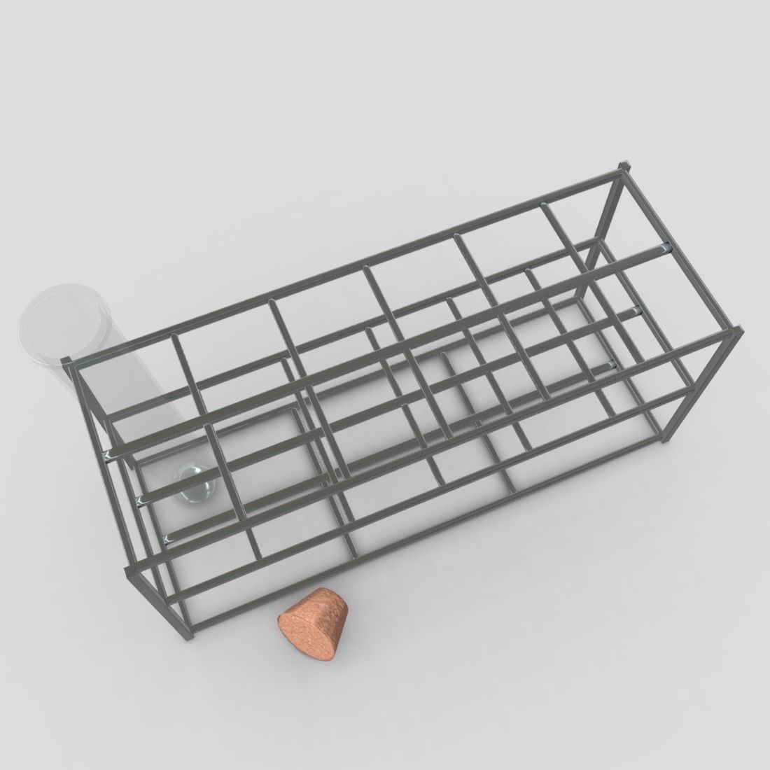 Test Tube Rack Low-poly 3D model_6