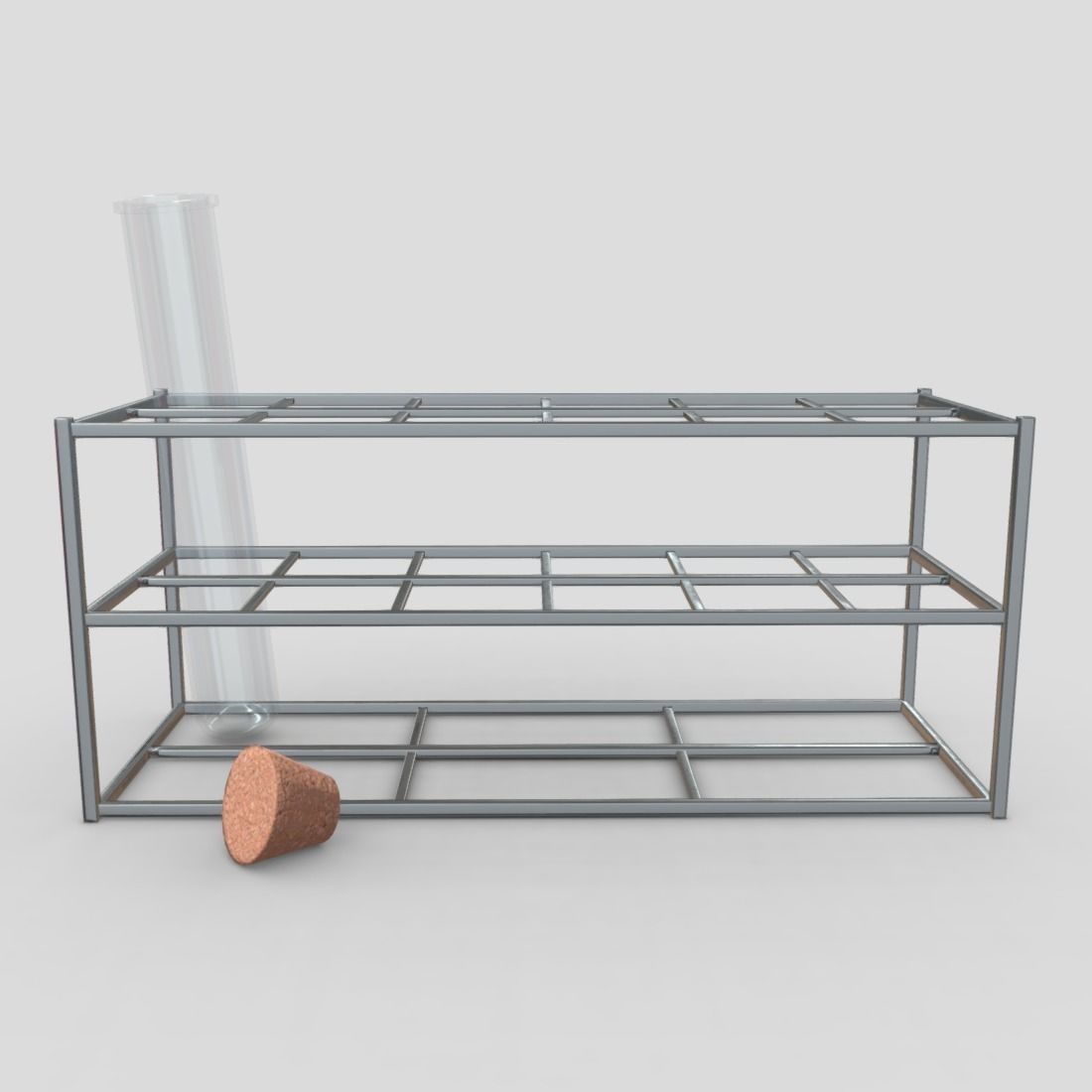 Test Tube Rack Low-poly 3D model_2