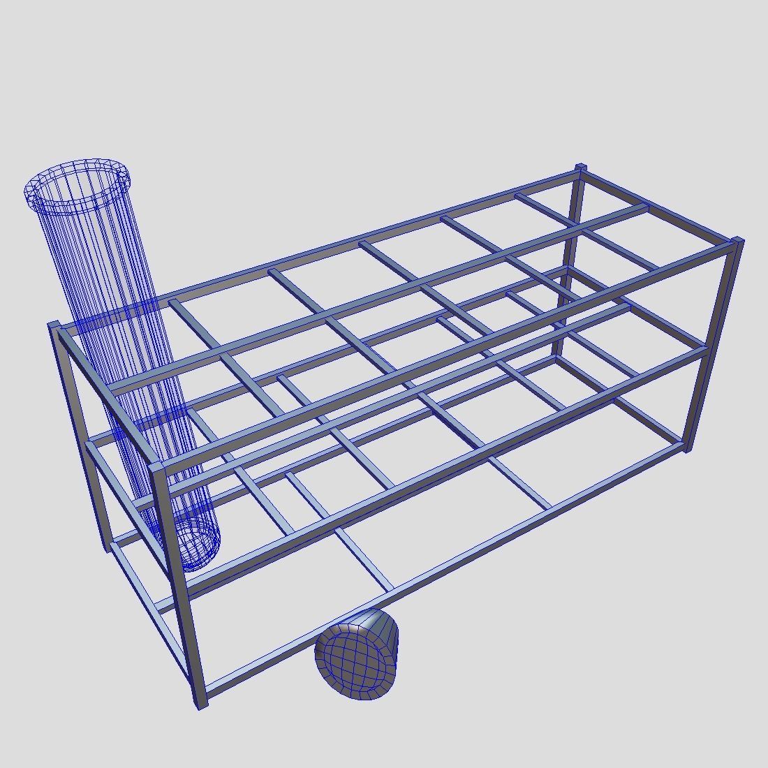 Test Tube Rack Low-poly 3D model_5