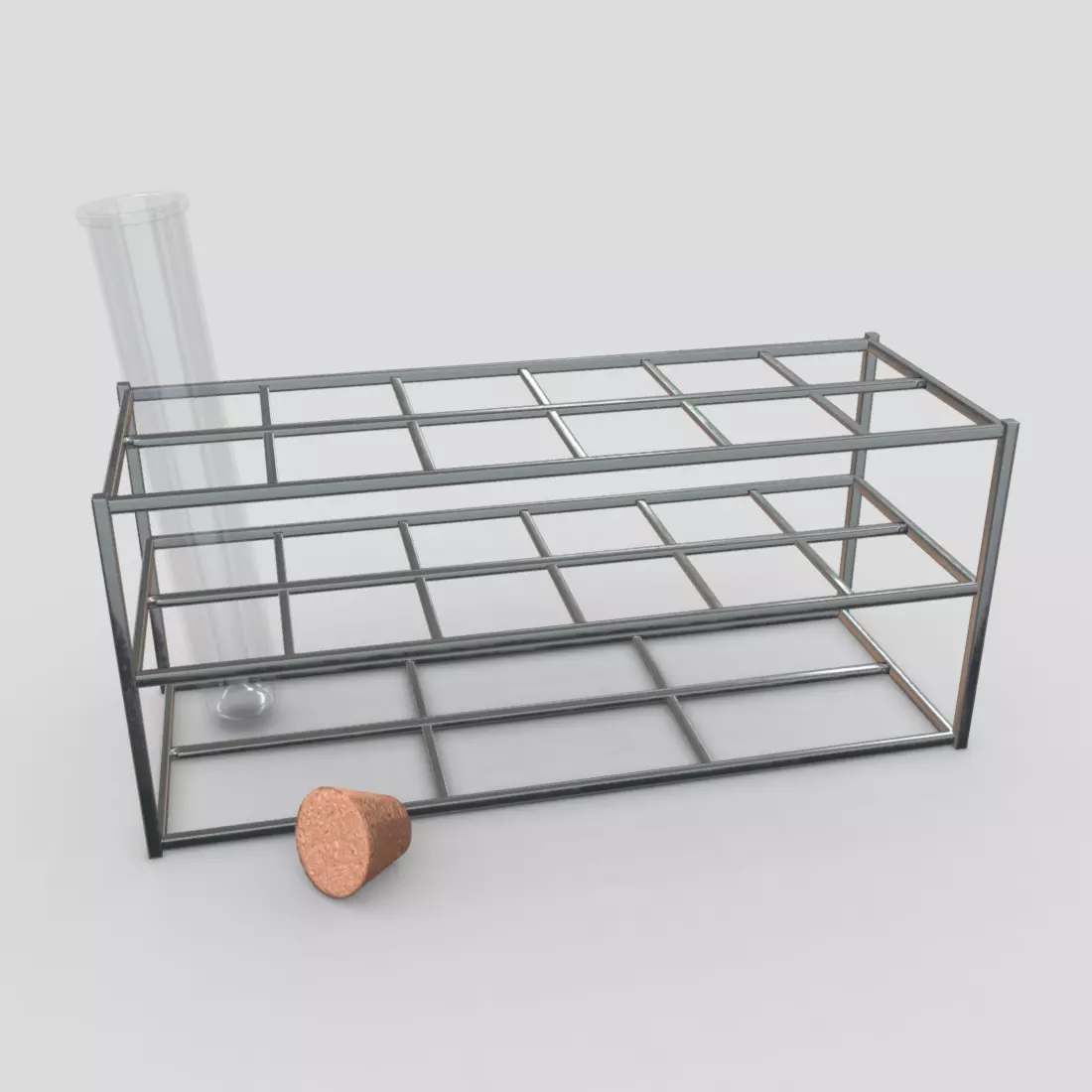 Test Tube Rack Low-poly 3D model_0