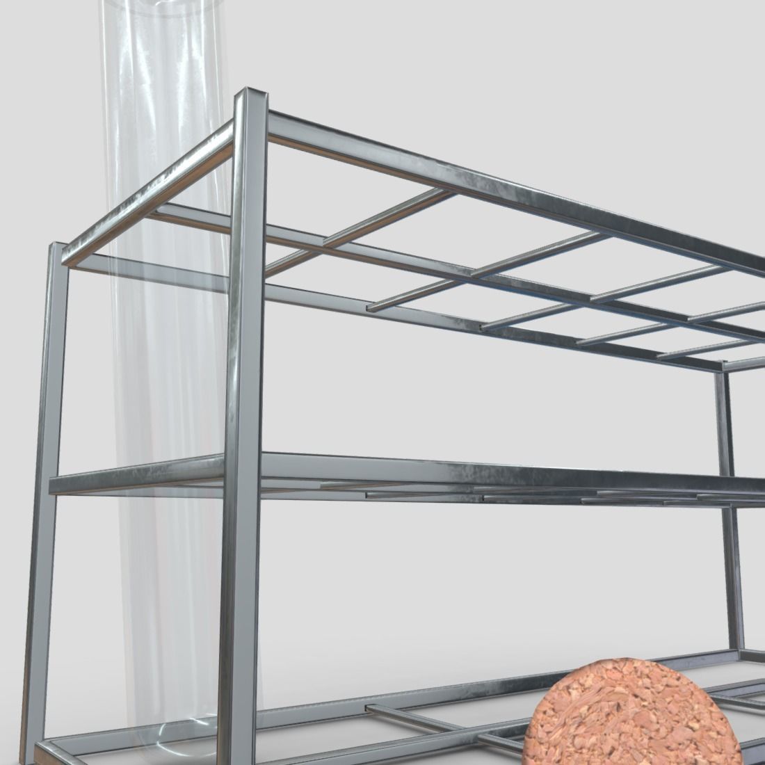 Test Tube Rack Low-poly 3D model_12