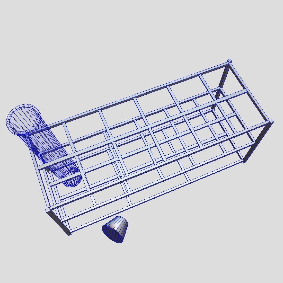 Test Tube Rack Low-poly 3D model_7