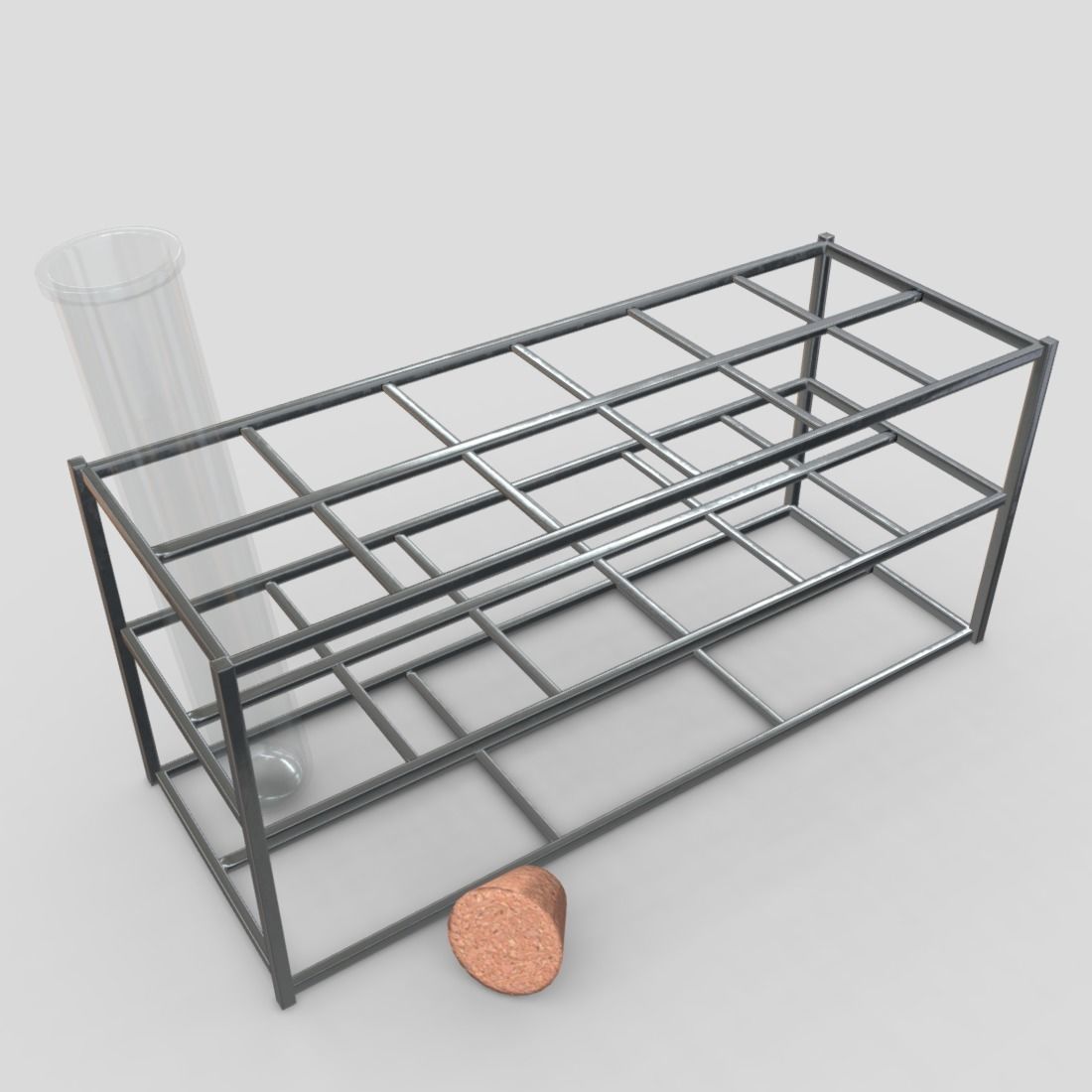 Test Tube Rack Low-poly 3D model_4