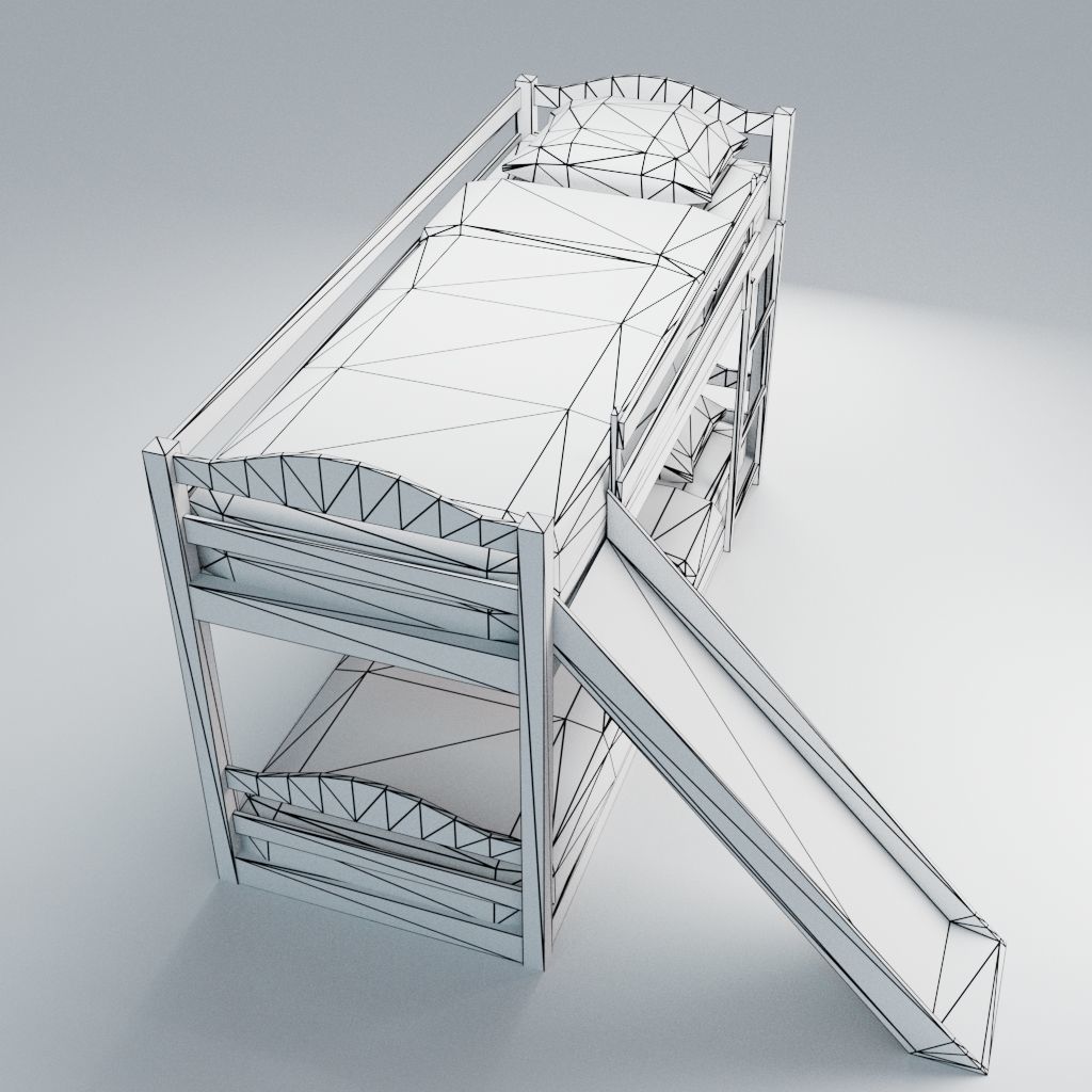 Bedroom Scene Low-poly 3D model_13