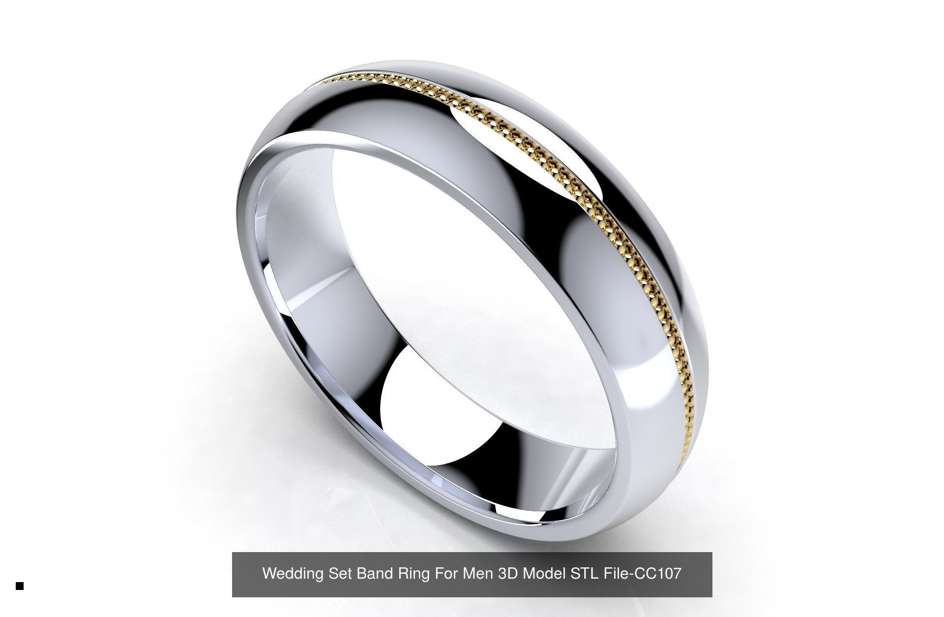 Jewelry Wedding Set Ring Bands With All Format Files-CC107SC 3D Model Collection_1