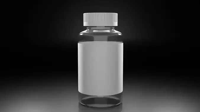 Safety Cap Bottle ready for label with Studio lighting