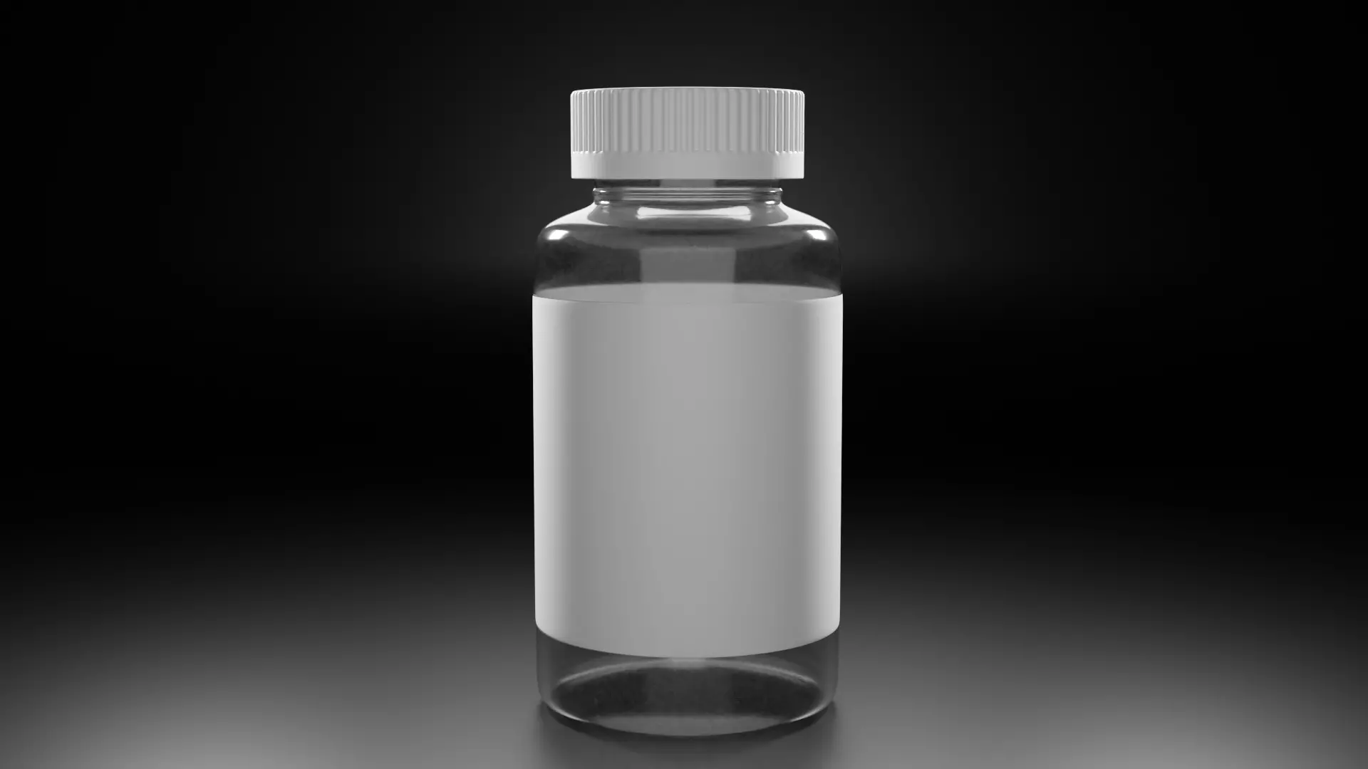 Safety Cap Bottle ready for label with Studio lighting 3D model_0