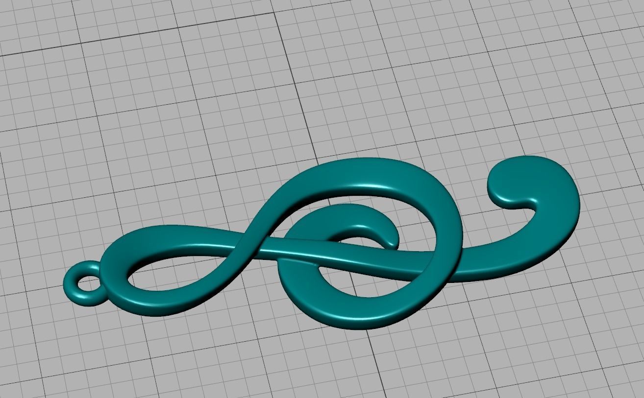  Music Note Treble Clef Note Necklace Pendant music 3dmodel 3D print model_24