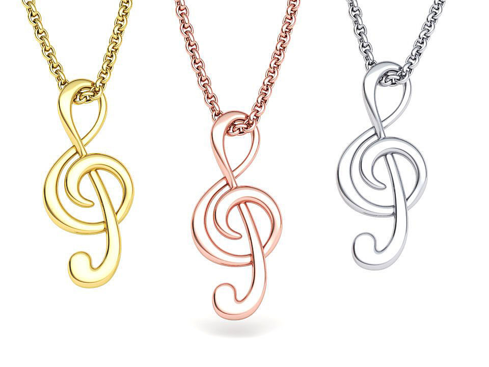  Music Note Treble Clef Note Necklace Pendant music 3dmodel 3D print model_3
