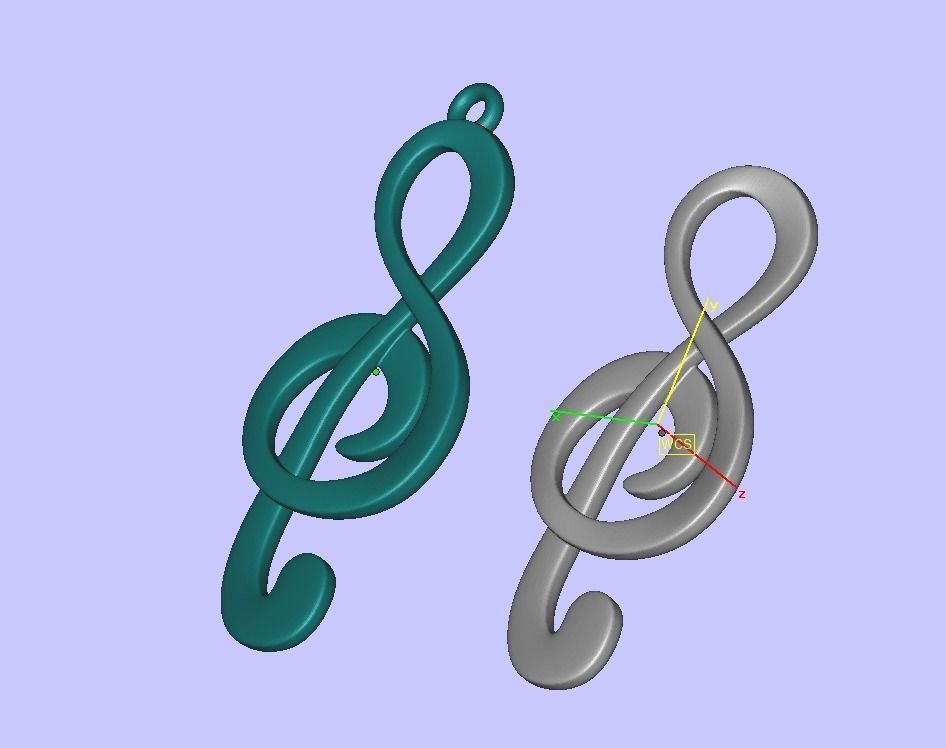  Music Note Treble Clef Note Necklace Pendant music 3dmodel 3D print model_14