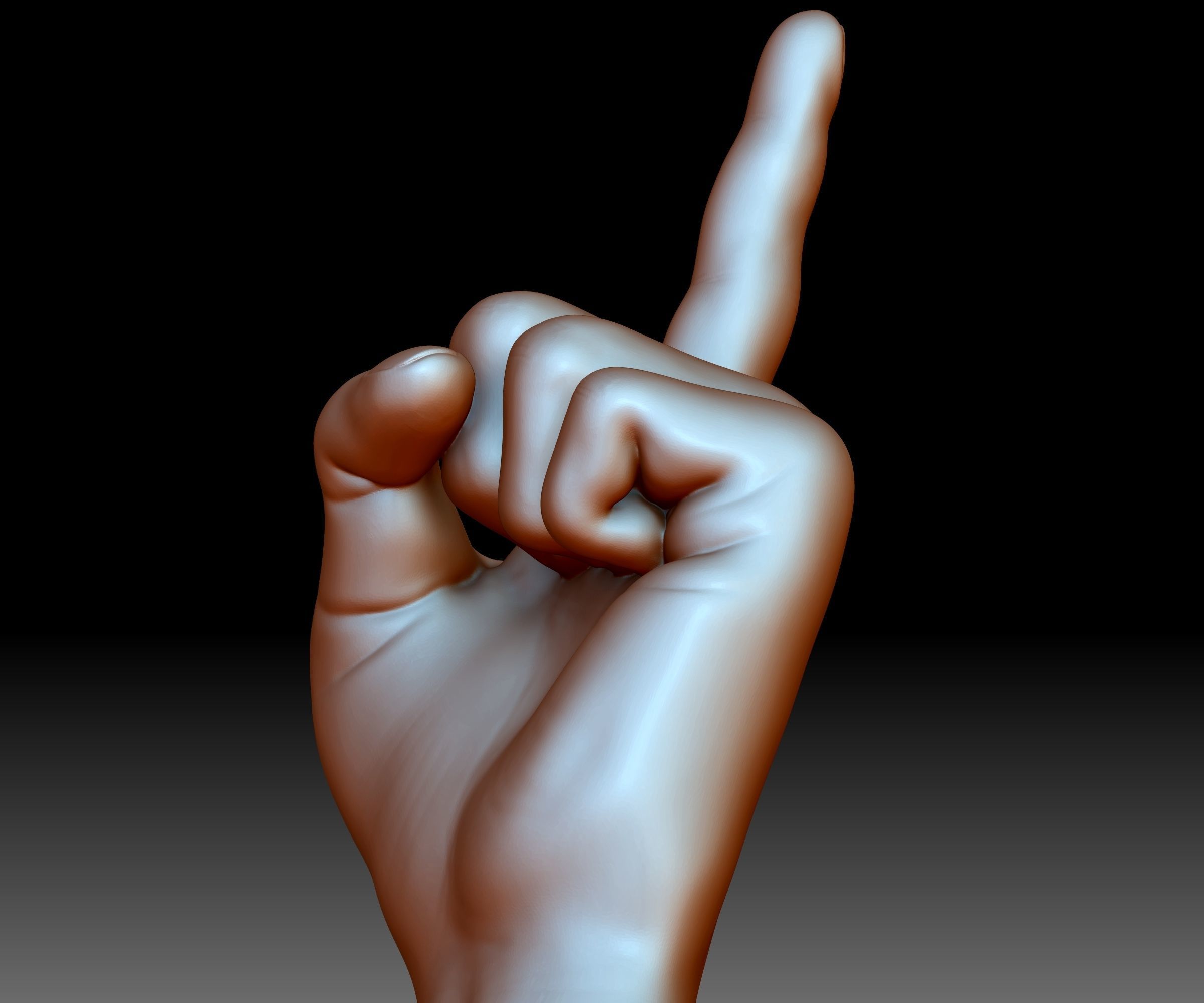 Hand point gesture STL file 3D printable model male female 3D print model_7