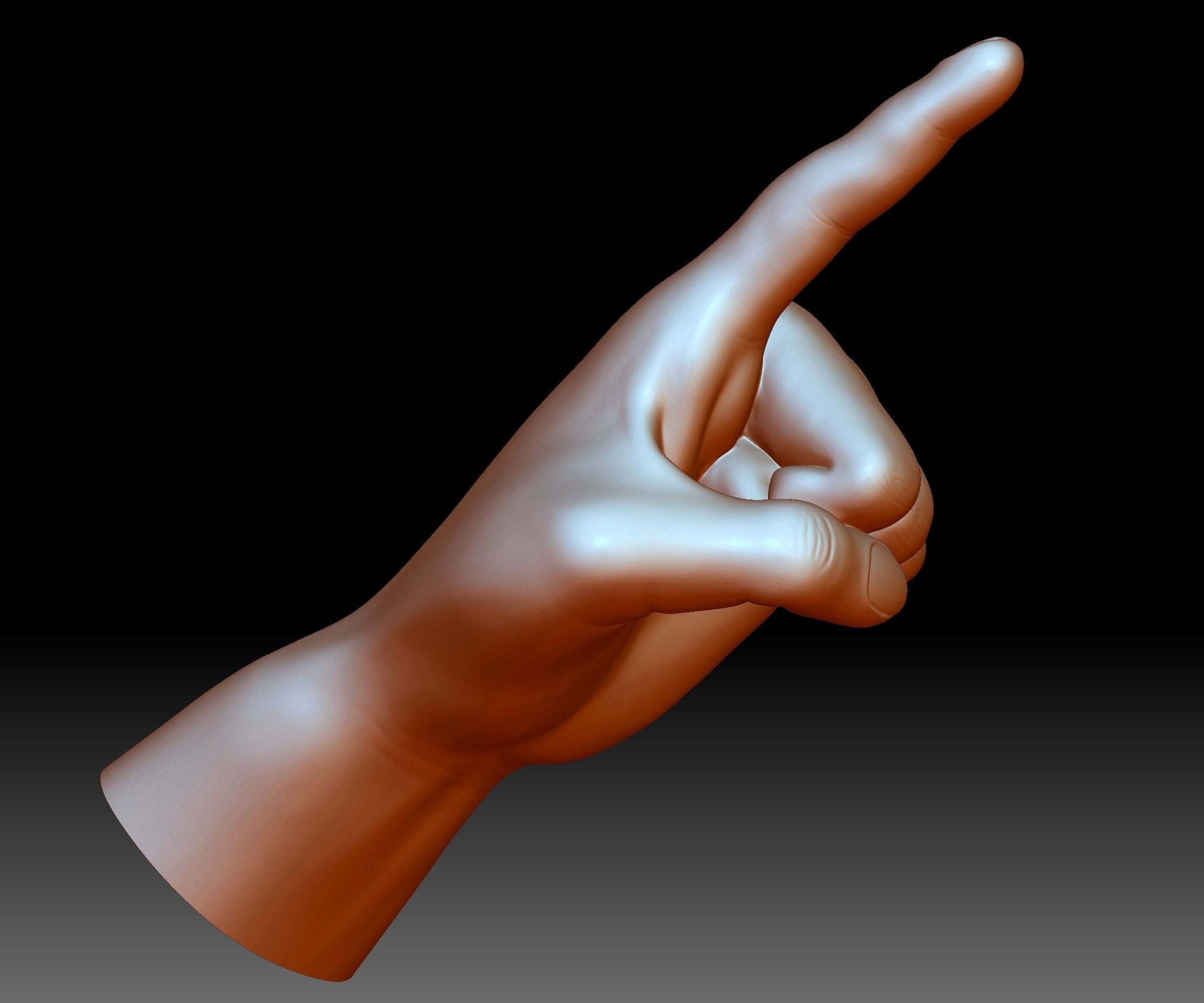 Hand point gesture STL file 3D printable model male female 3D print model_8