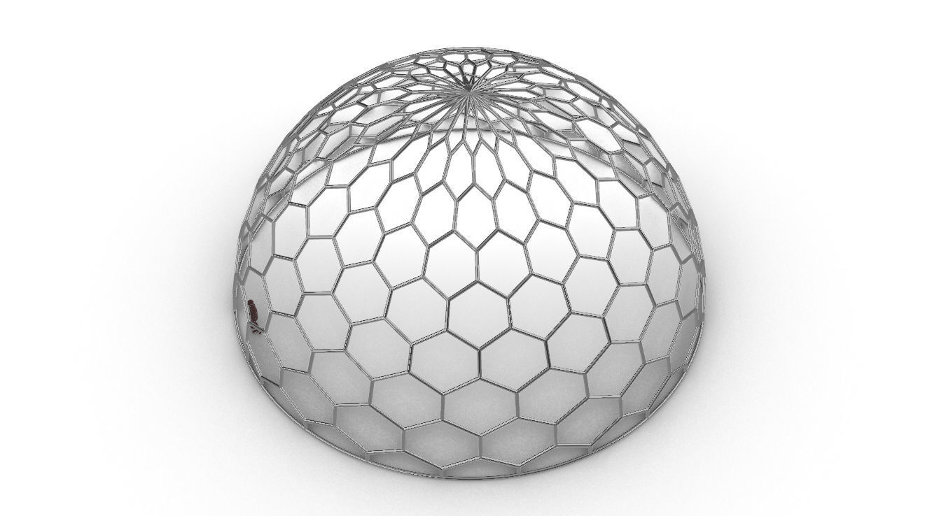 Hexagonal Dome structure Geodoesic Like Wireframe Design 3D model_85