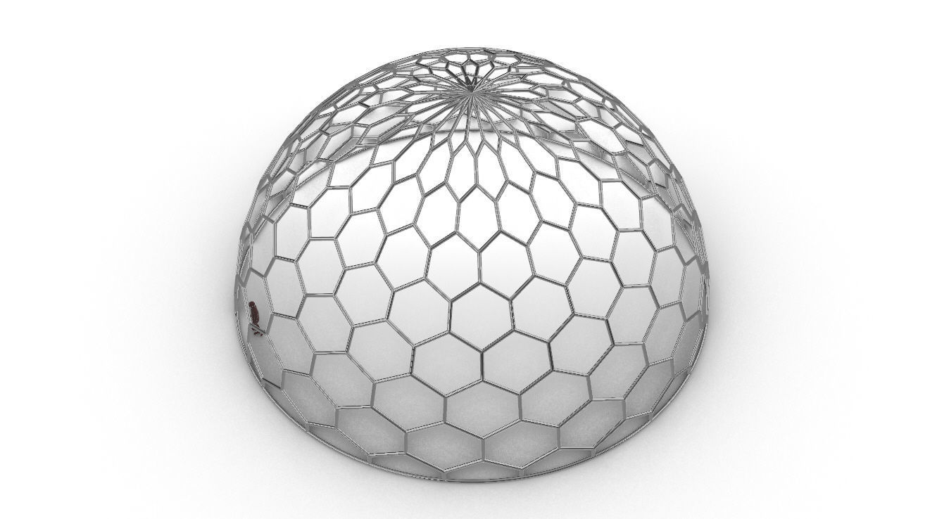 Hexagonal Dome structure Geodoesic Like Wireframe Design 3D model_64