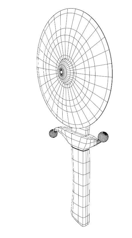 Black Damascus Pizza cutter Low-poly 3D model_4