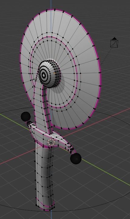 Black Damascus Pizza cutter Low-poly 3D model_8