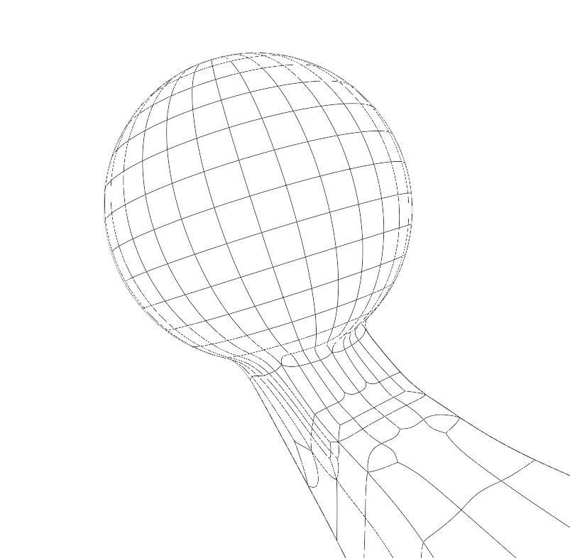 Black Damascus Pizza cutter Low-poly 3D model_6