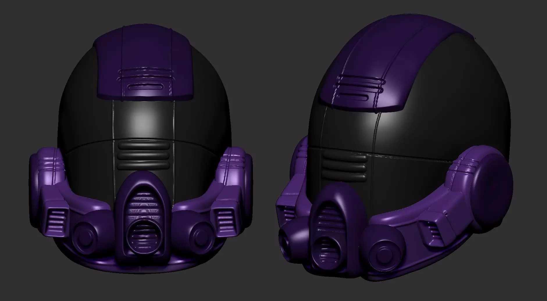 helmet high poly sculpt 3d printable 3D model_0
