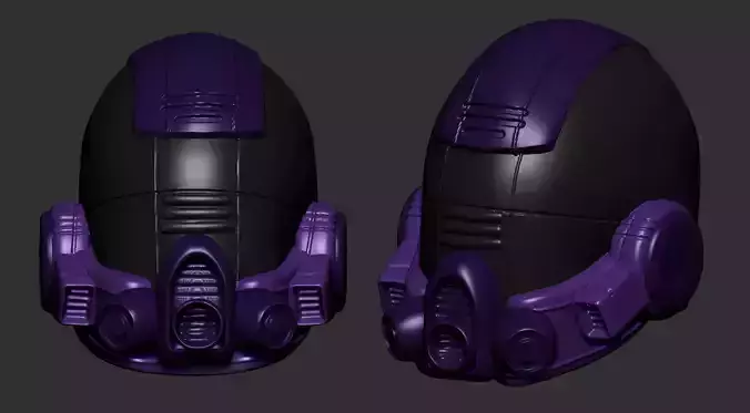 helmet high poly sculpt 3d printable 