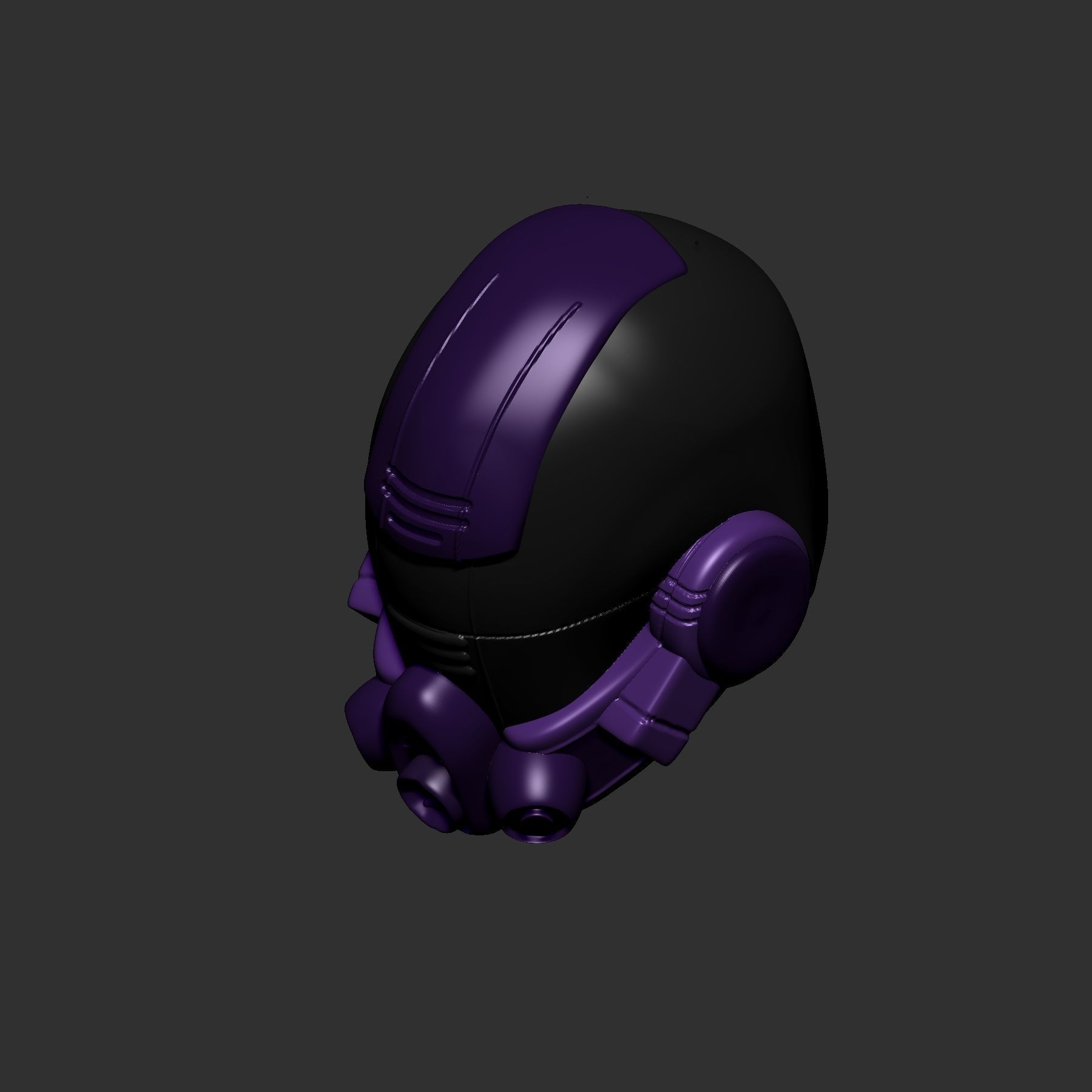 helmet high poly sculpt 3d printable 3D model_6