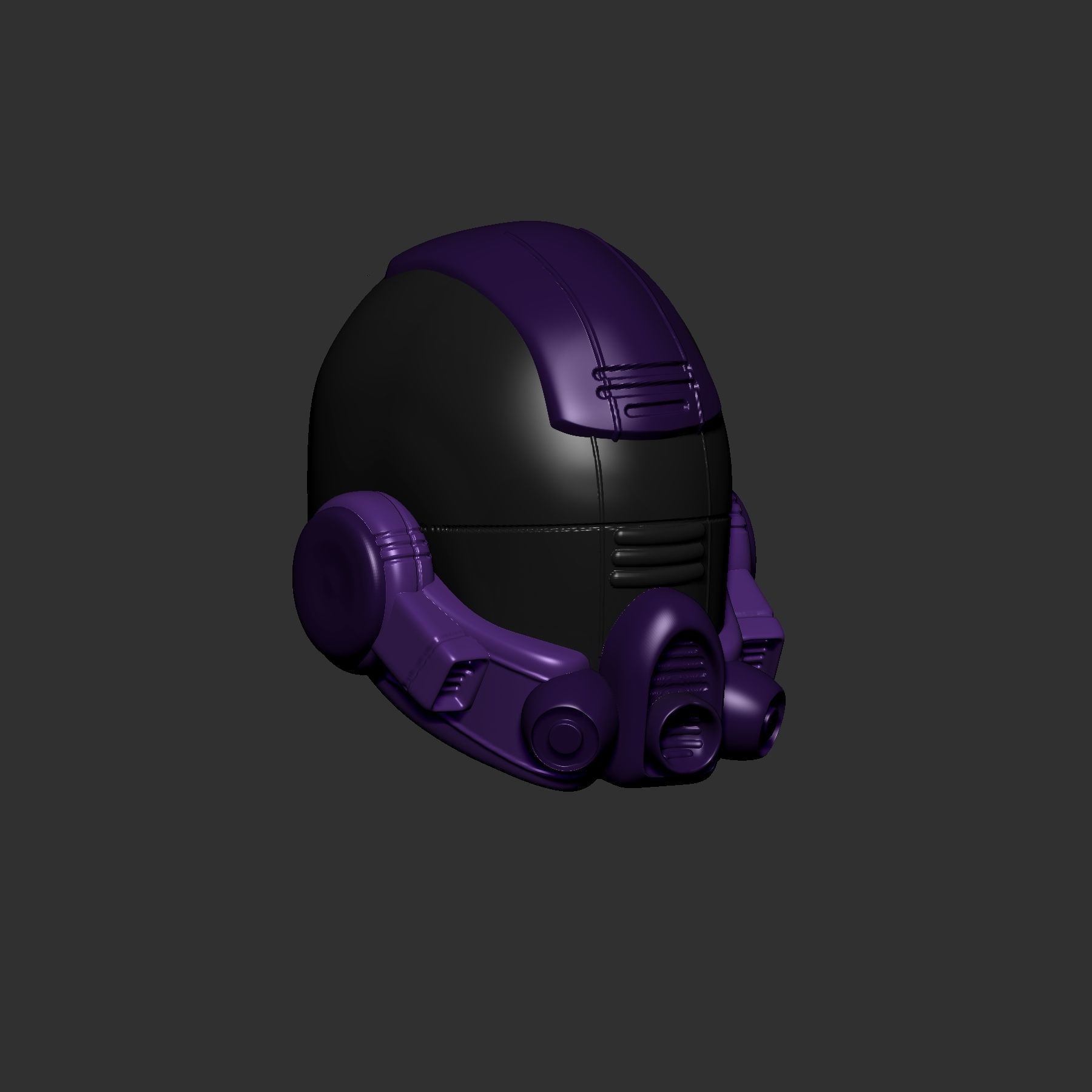 helmet high poly sculpt 3d printable 3D model_3