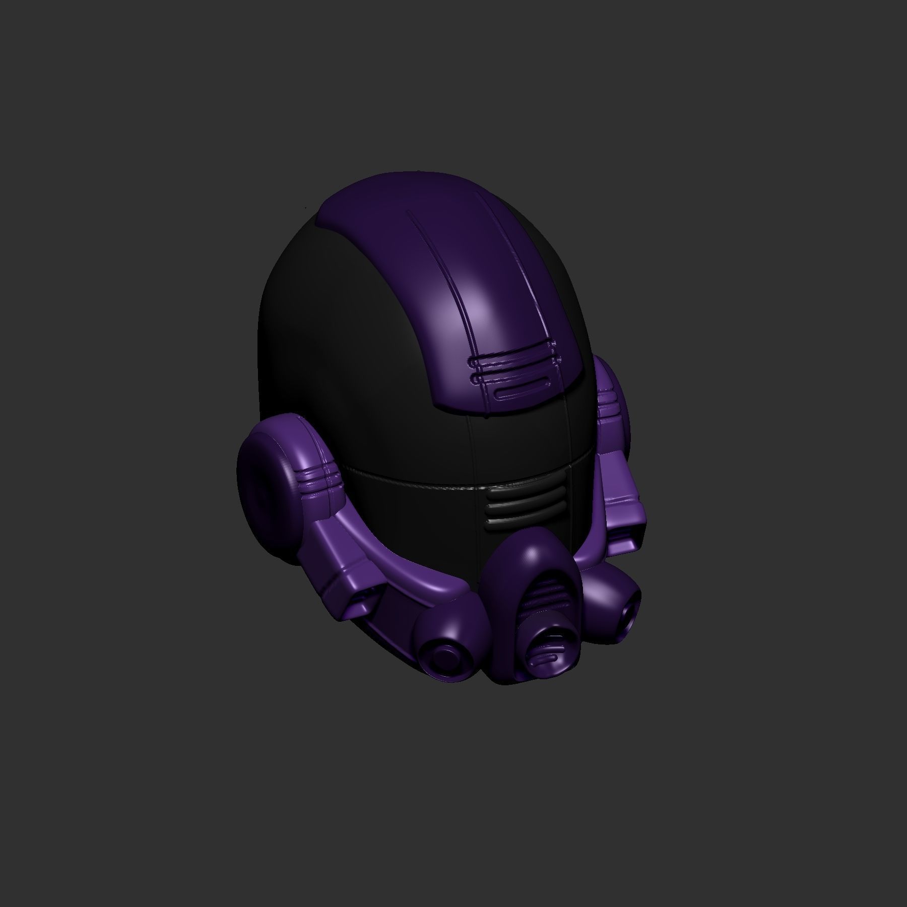 helmet high poly sculpt 3d printable 3D model_4