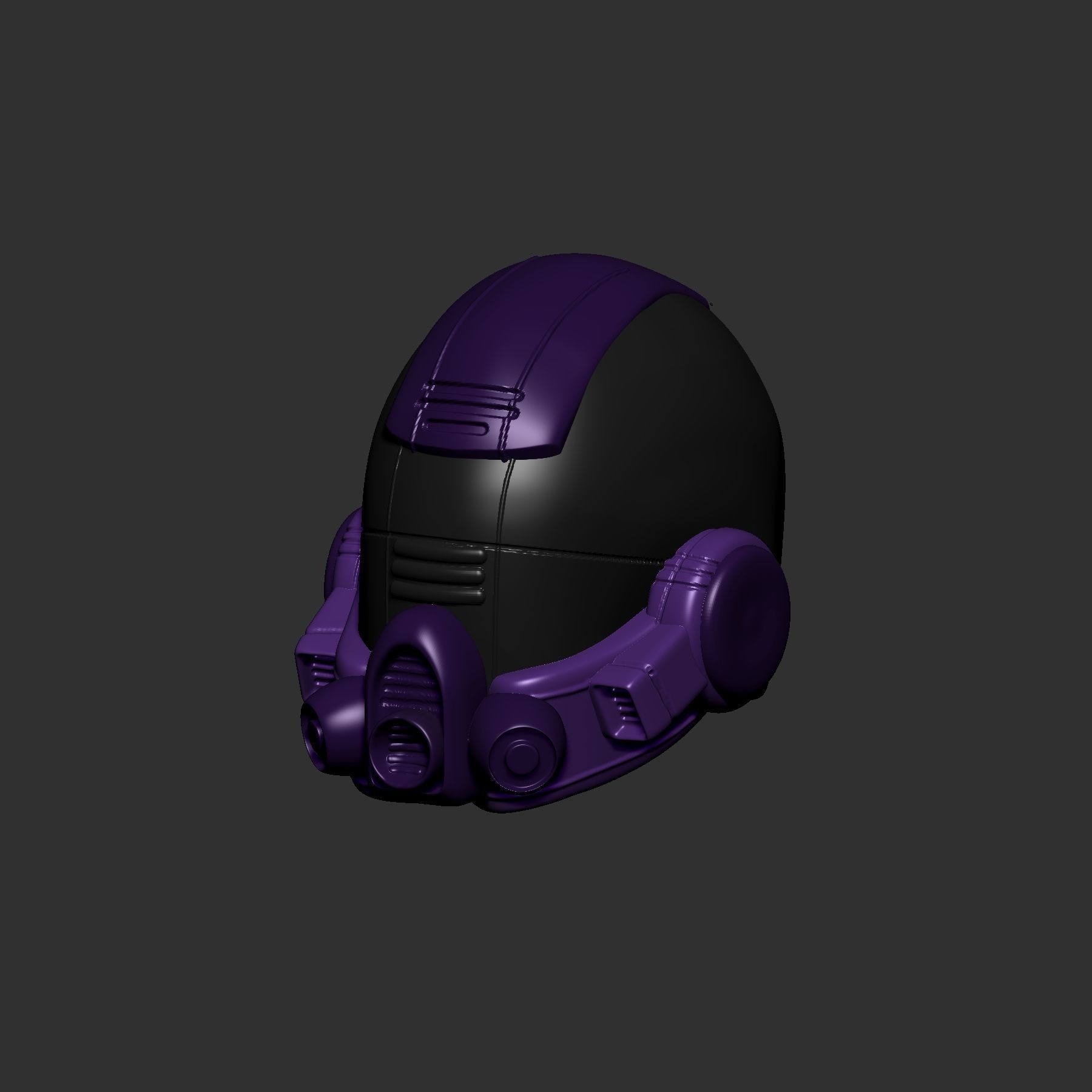 helmet high poly sculpt 3d printable 3D model_2